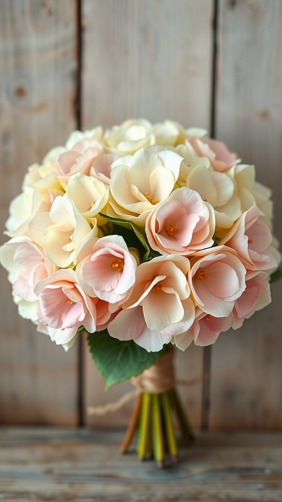 20 Stunning Hydrangea Bouquets for Every Occasion A beautiful rustic bridal bouquet featuring soft blue and white hydrangeas.