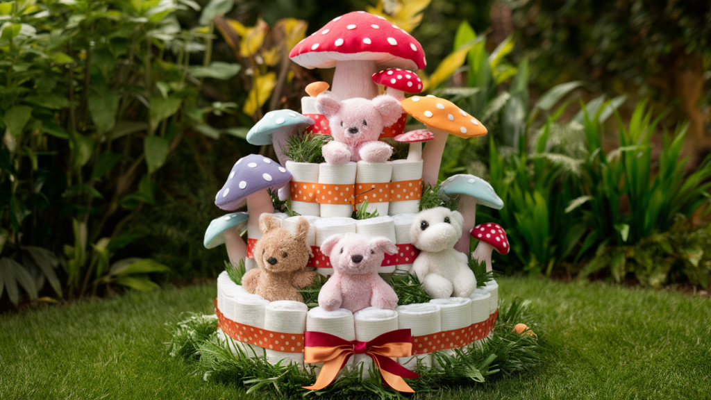 diaper cake ideas mushroom
