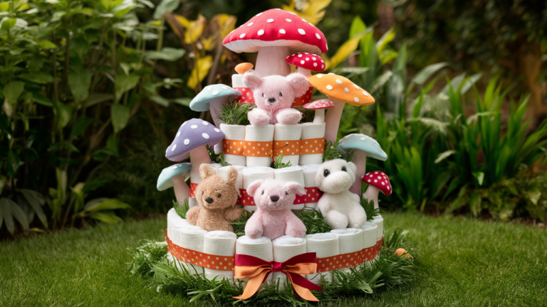 diaper cake ideas mushroom