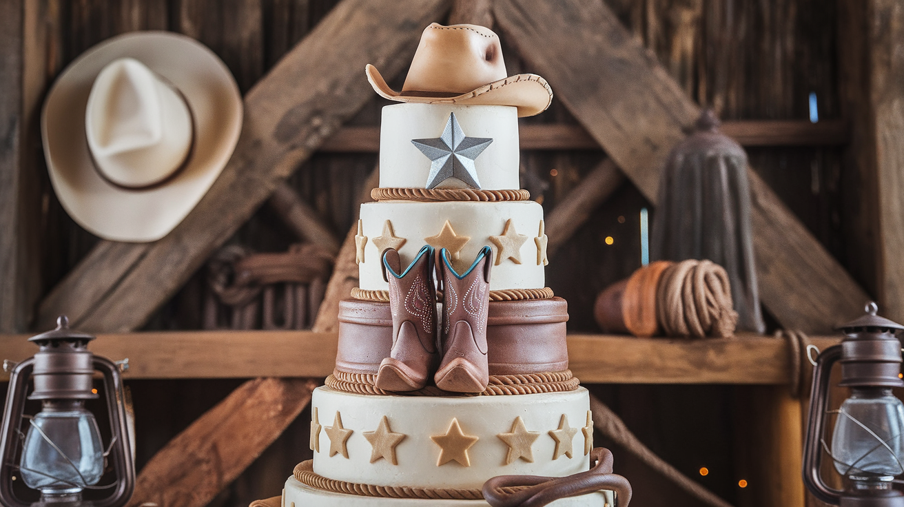 cowboy wedding cake