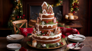 Christmas Wedding Cake with Gingerbread Christmas Wedding Cake with Gingerbread