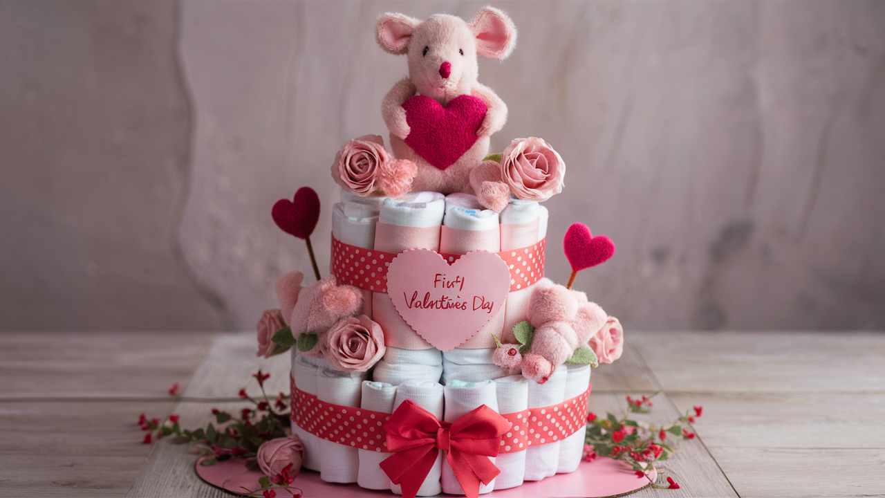 valentine diaper cakes