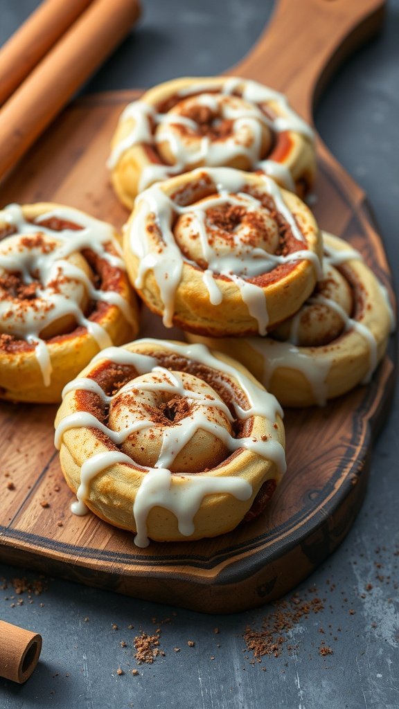 Delicious cinnamon roll cookies drizzled with cream cheese frosting