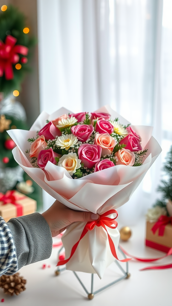 A beautiful bouquet made of cake pops decorated like flowers, presented in a vase.