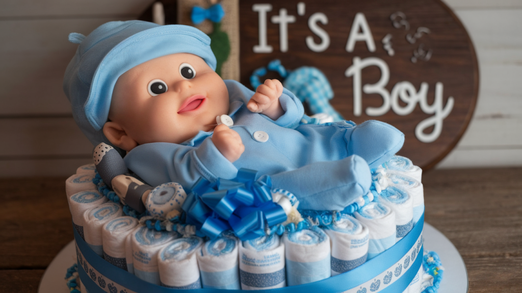 diaper cakes for baby boy