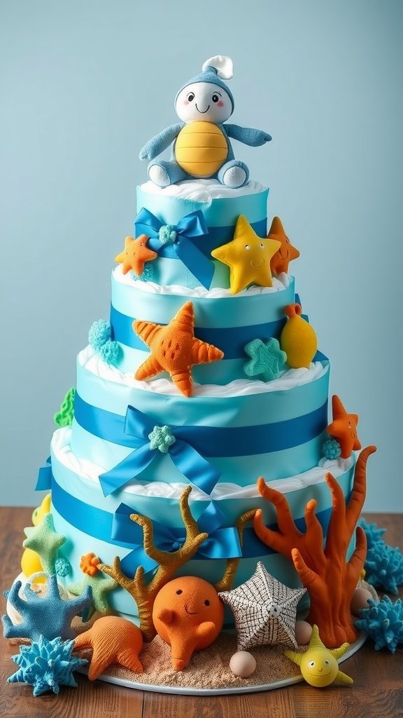 Unique Diaper Cakes for Boys