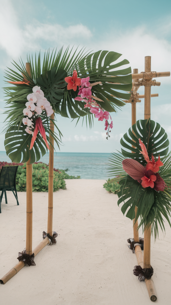 tropical wedding arch