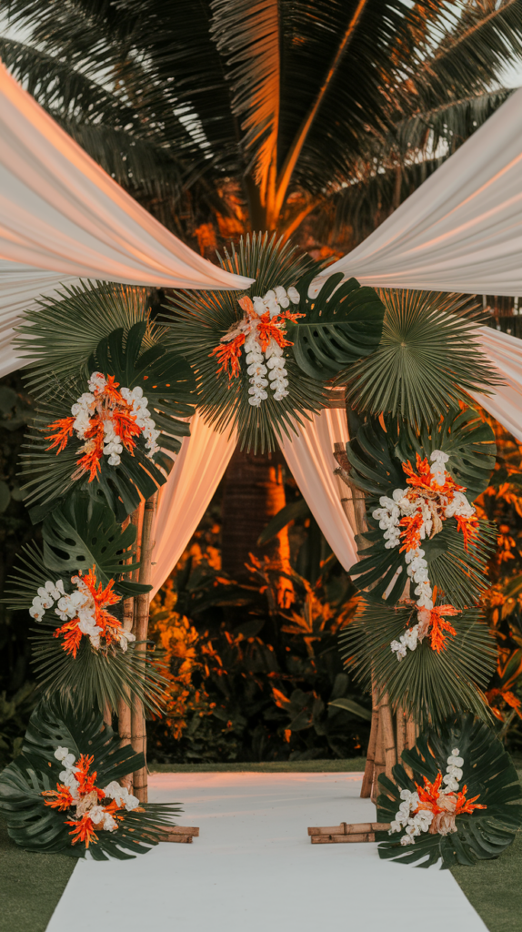 tropical wedding arch