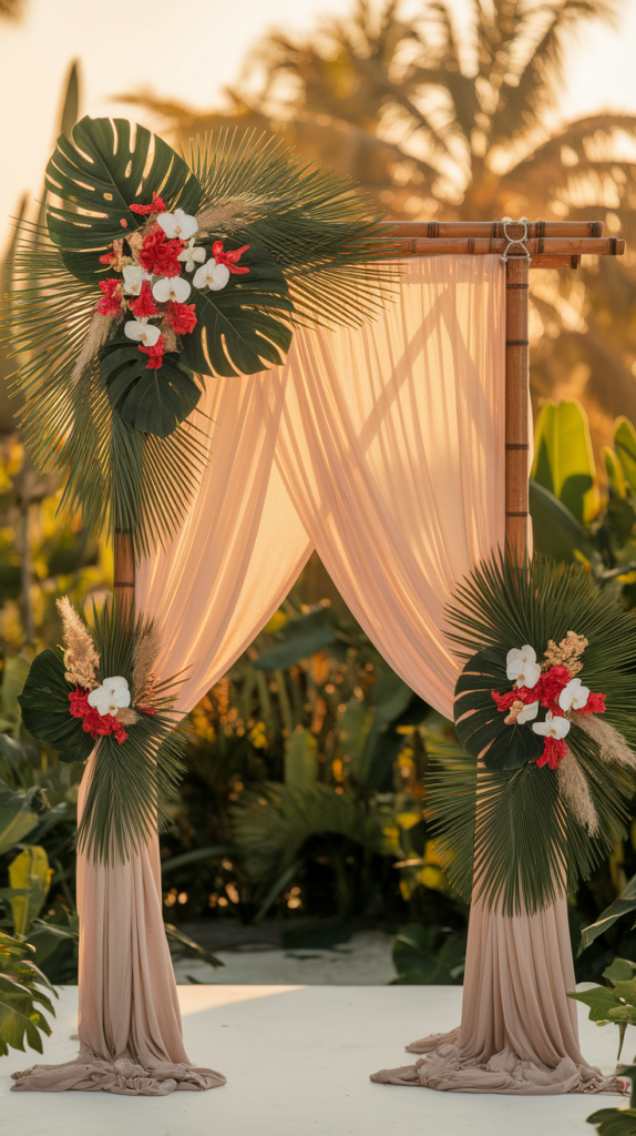 tropical wedding arch