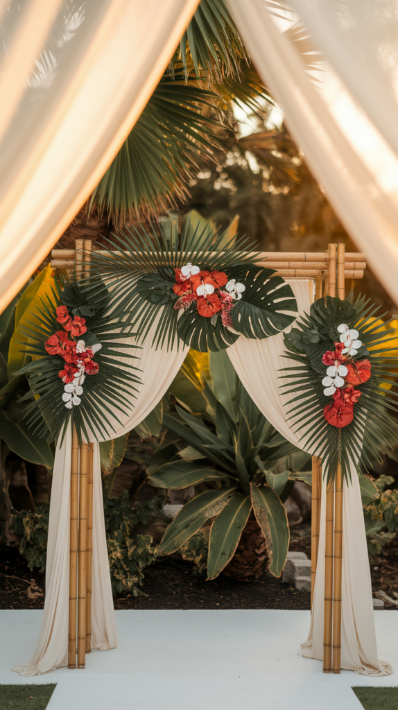 tropical wedding arch
