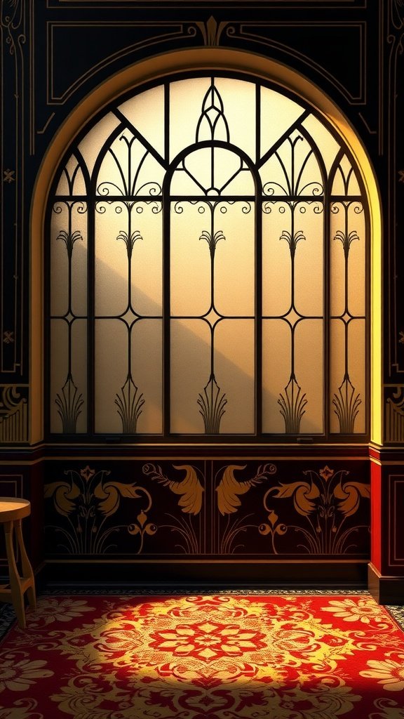 Art Deco inspired interior with decorative elements