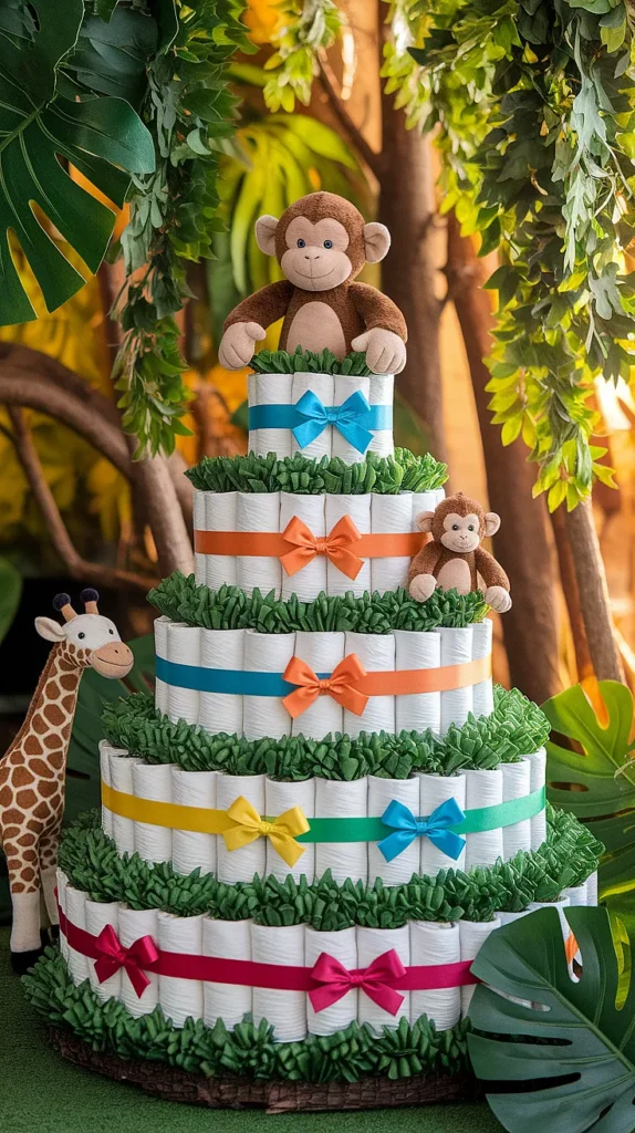 Jungle Diaper Cake