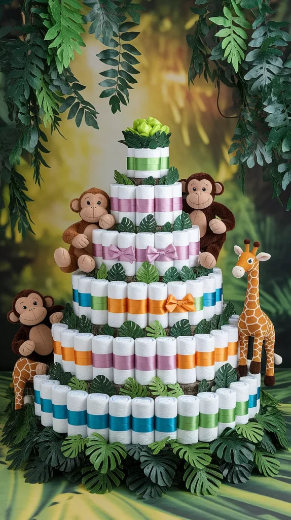 Jungle Diaper Cake