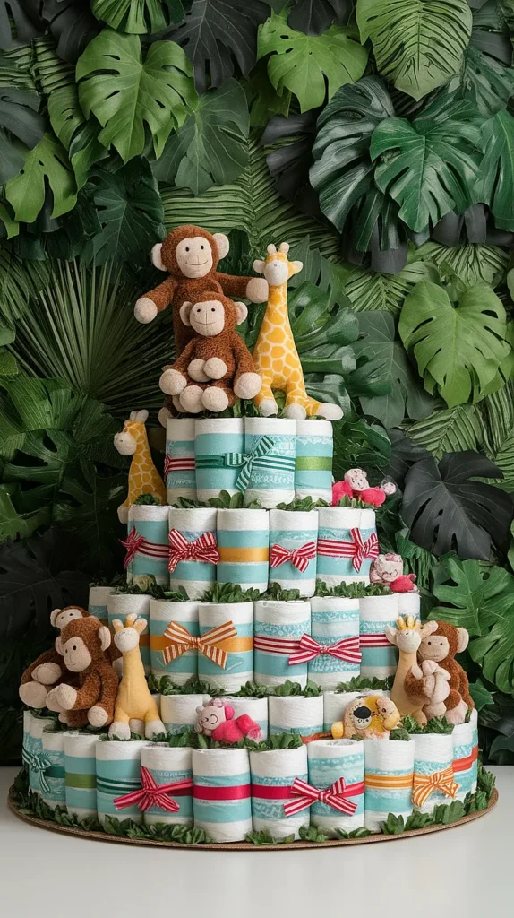 Jungle Diaper Cake