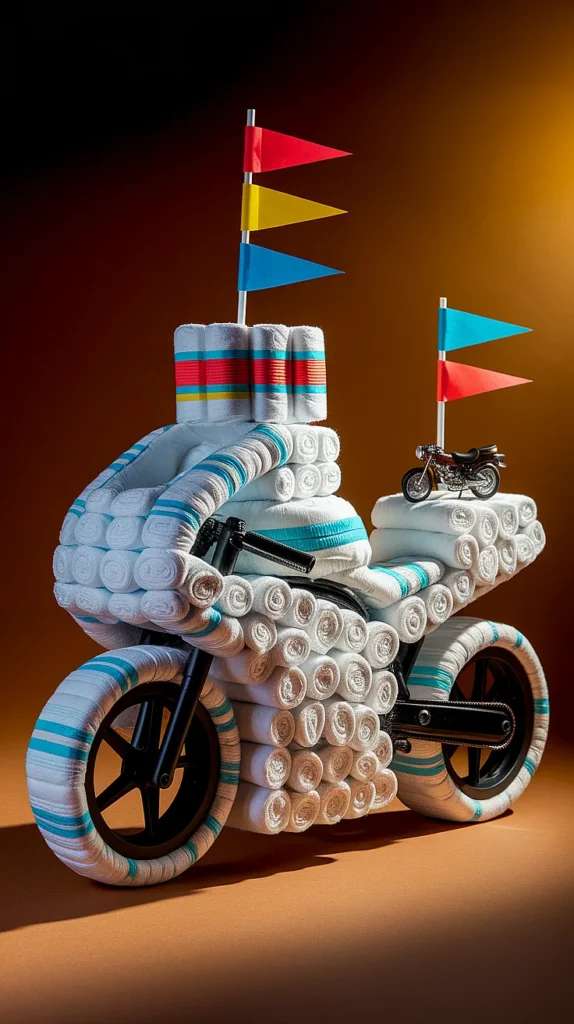 motorcycle diaper cake