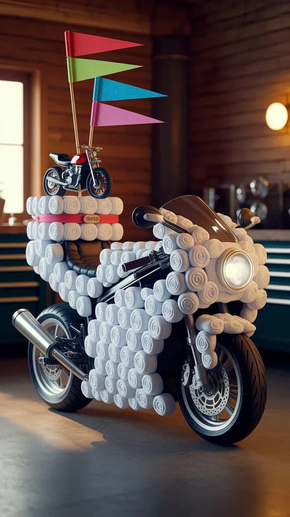 motorcycle diaper cake