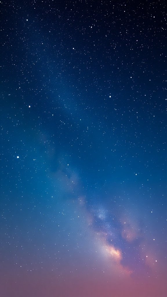 Starry night sky filled with stars and soft colors