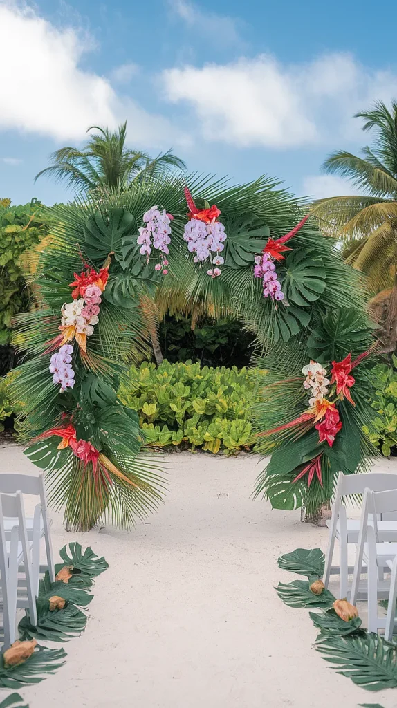 tropical wedding arch