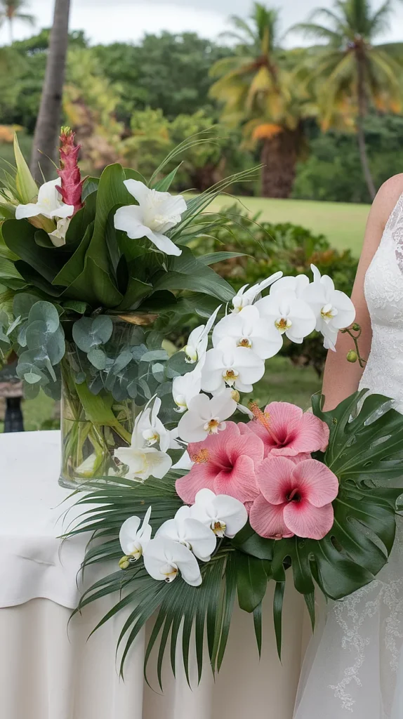 tropical wedding florals