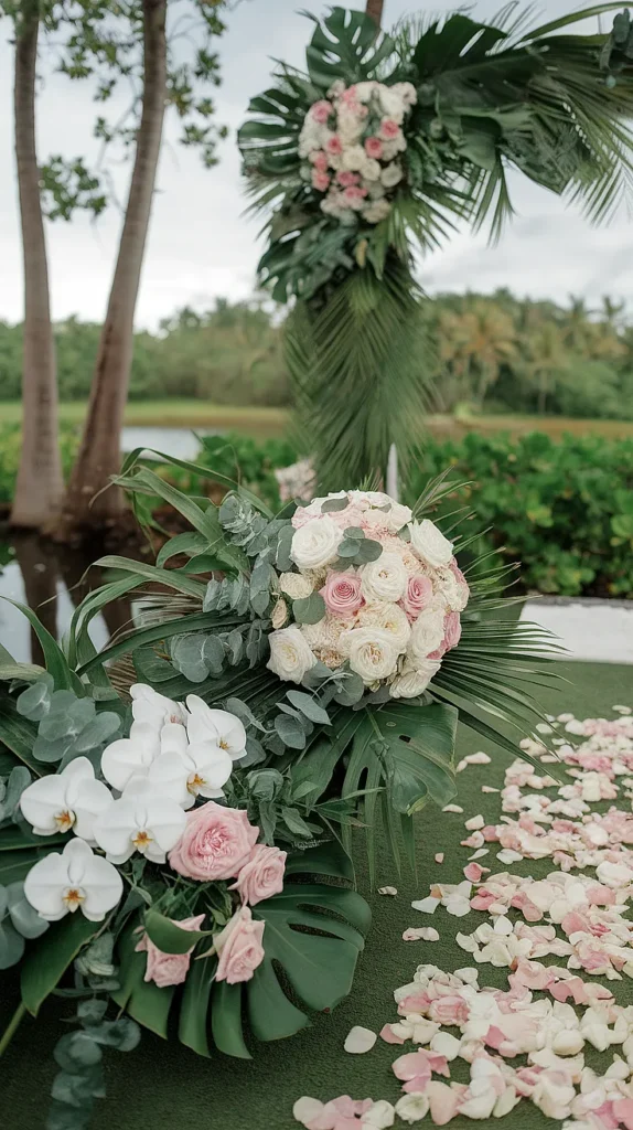 tropical wedding florals
