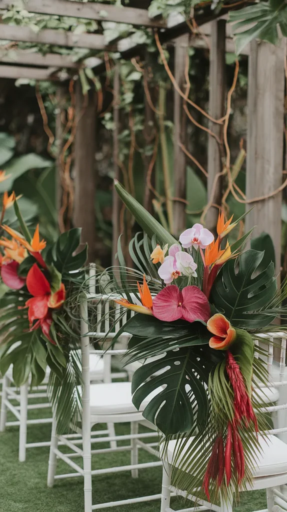 tropical wedding florals