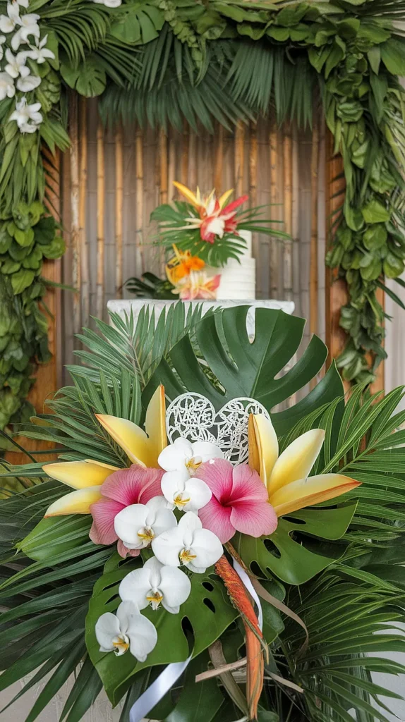 tropical wedding florals
