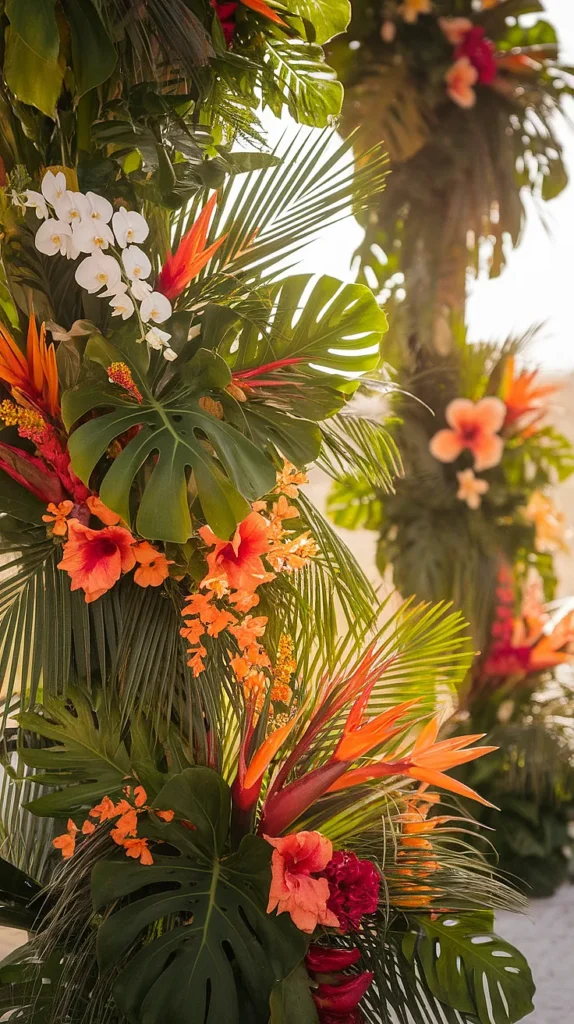 tropical wedding florals