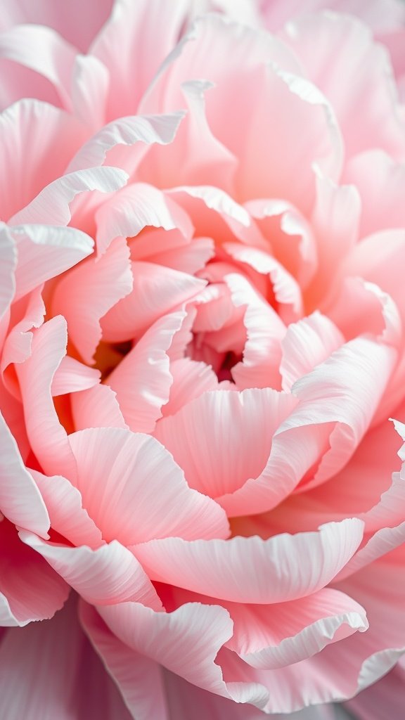 50 Stunning Flower Phone Wallpapers to Brighten Your Screen Close-up of soft pink peony petals