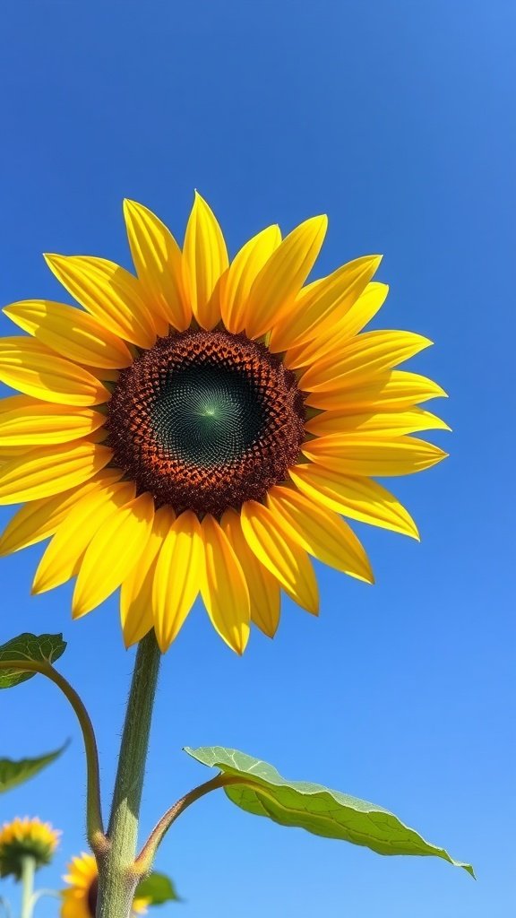 50 Stunning Flower Phone Wallpapers to Brighten Your Screen Close-up of a vibrant sunflower against a blue sky
