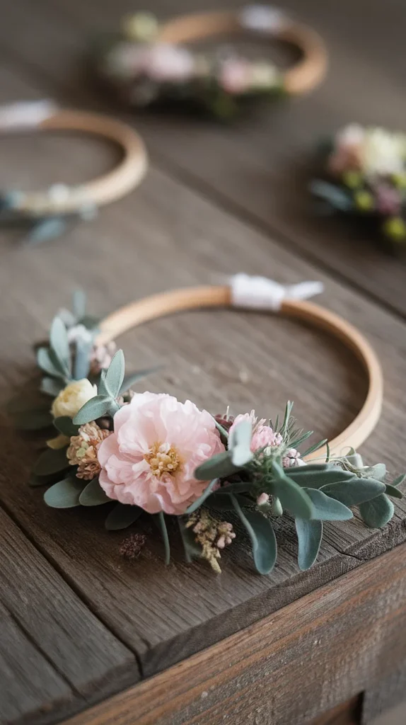 Rustic Hoop Centerpieces