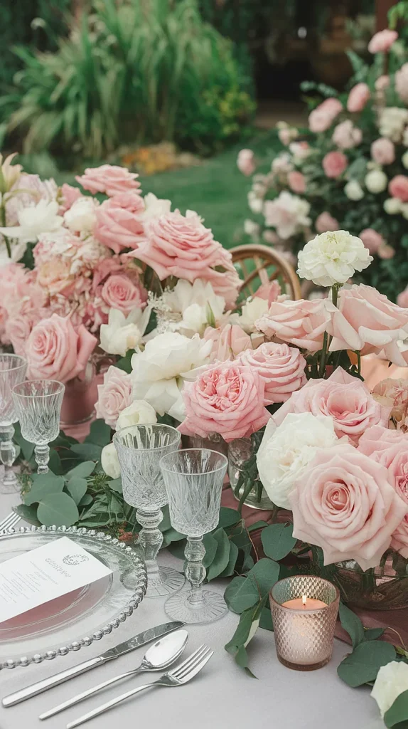 Lush Peony & Garden Rose Centerpieces