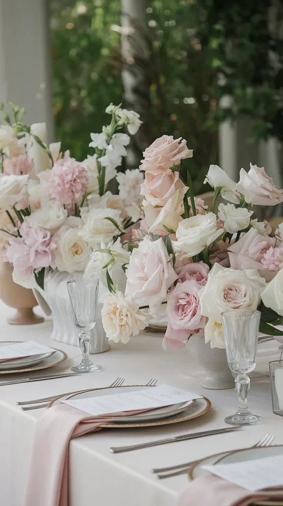 Lush Peony & Garden Rose Centerpieces