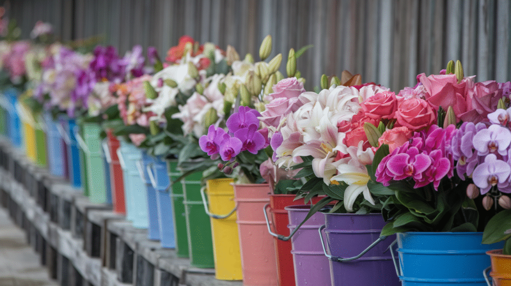 Buckets for Easy Flower Storage