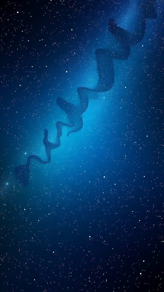 A dreamy starry night with deep blue hues and twinkling stars