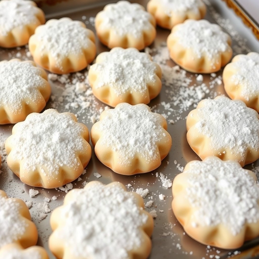 30 Delightful Mexican Wedding Cookie Recipes to Sweeten Your Celebrations A tray of mini Mexican wedding cookies dusted with powdered sugar.