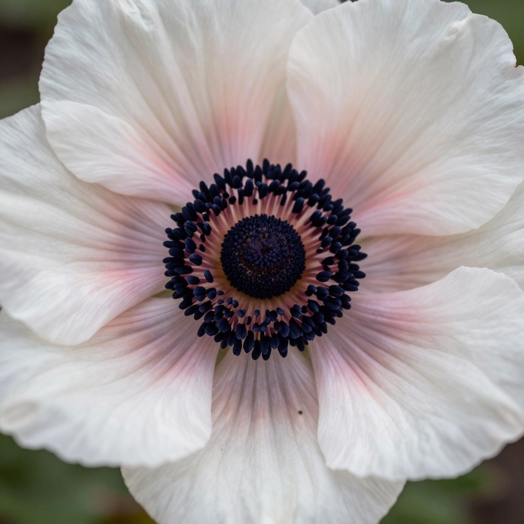 Anemone flowers showing their striking dark centers and delicate petals