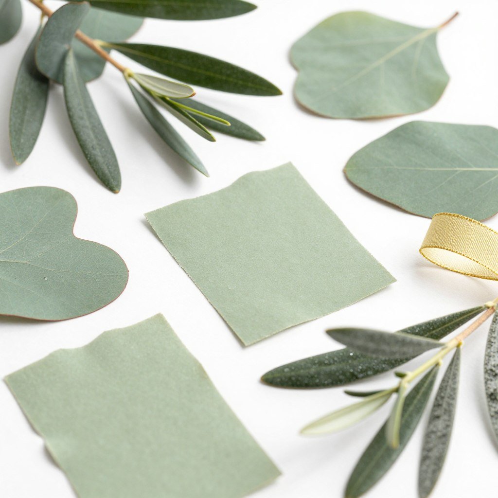 Different shades of sage green wedding flowers with gold ribbon