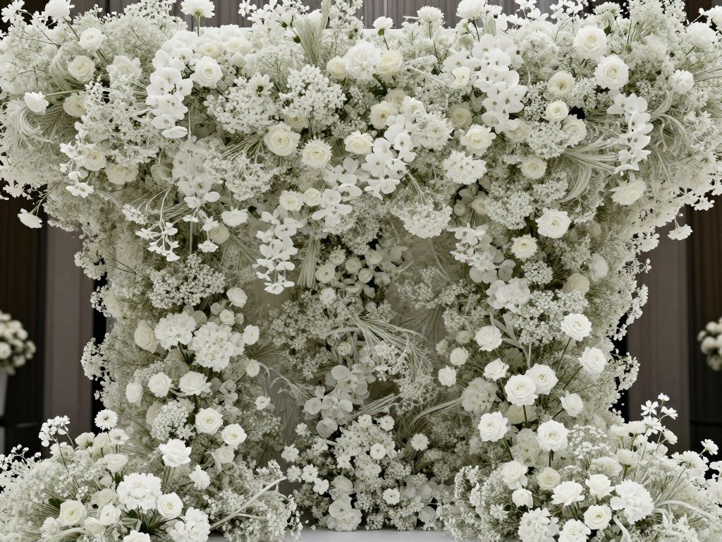 Baby's breath modern wedding installation