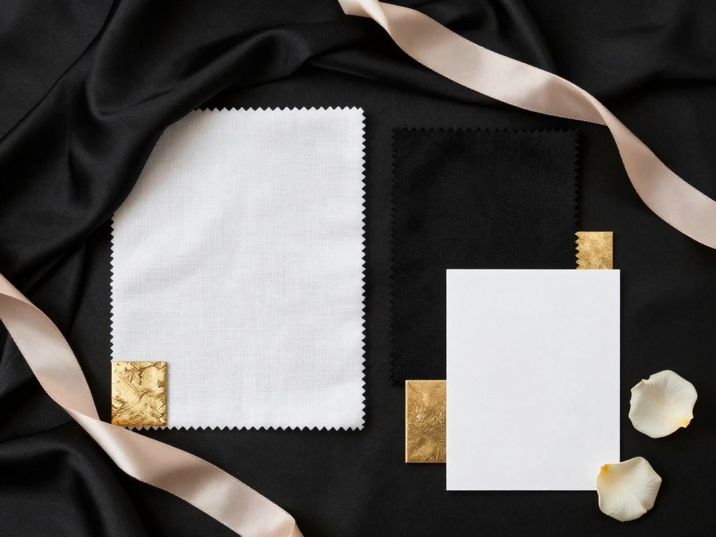 Black and white wedding décor color palette with gold accents