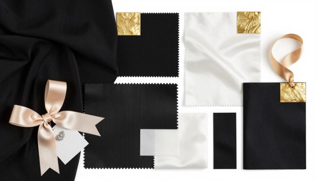 Black tie wedding color palette inspiration board