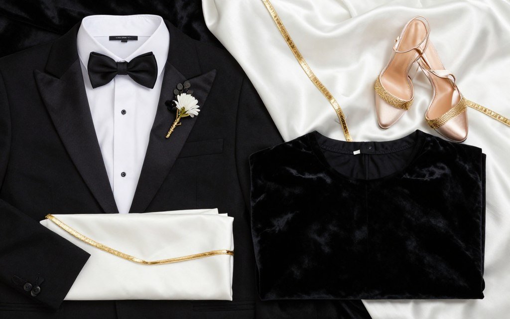 Black white and gold wedding color palette