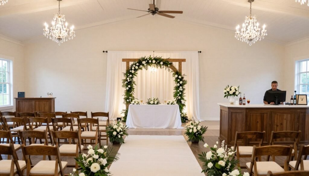 Clear focal points in different wedding areas