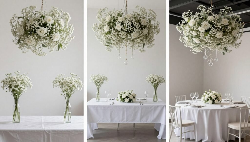 Comparison of budget, mid-range, and luxury baby's breath wedding décor