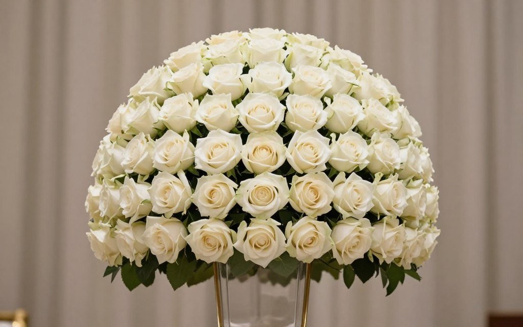 Formal structured floral centerpiece arrangement