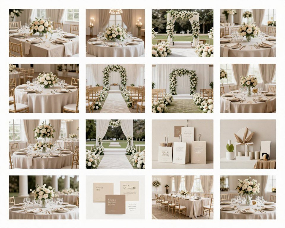 Pinterest-worthy neutral wedding décor inspiration board