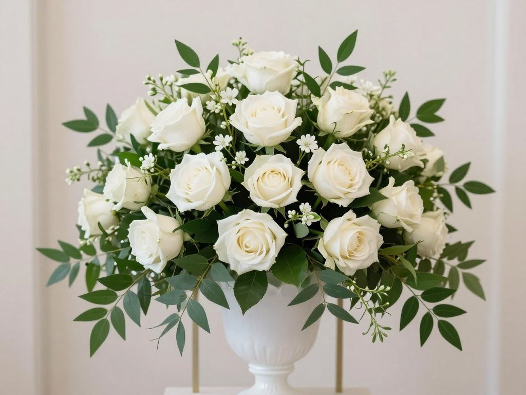 White and green wedding color palette details