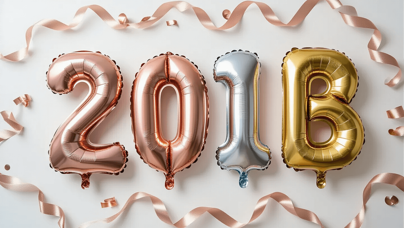 Cinematic close-up of rose gold, silver, and gold metallic letter balloons on a white surface, featuring dramatic lighting that highlights reflections and textures, with elegant spacing and soft shadows for a luxurious party decor aesthetic.