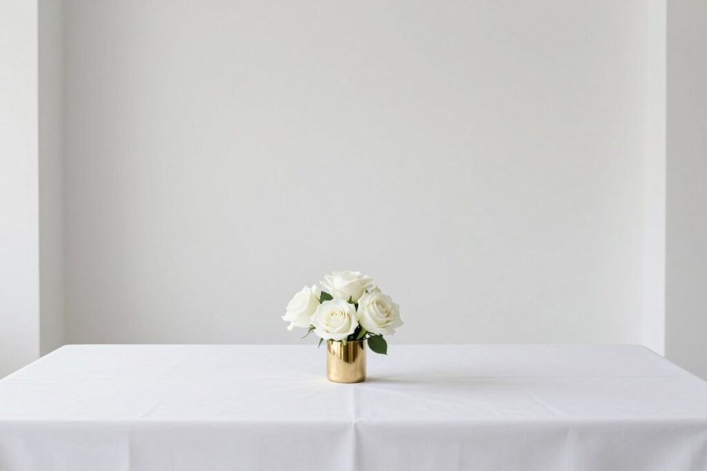 minimal elegant wedding centerpiece with negative space
