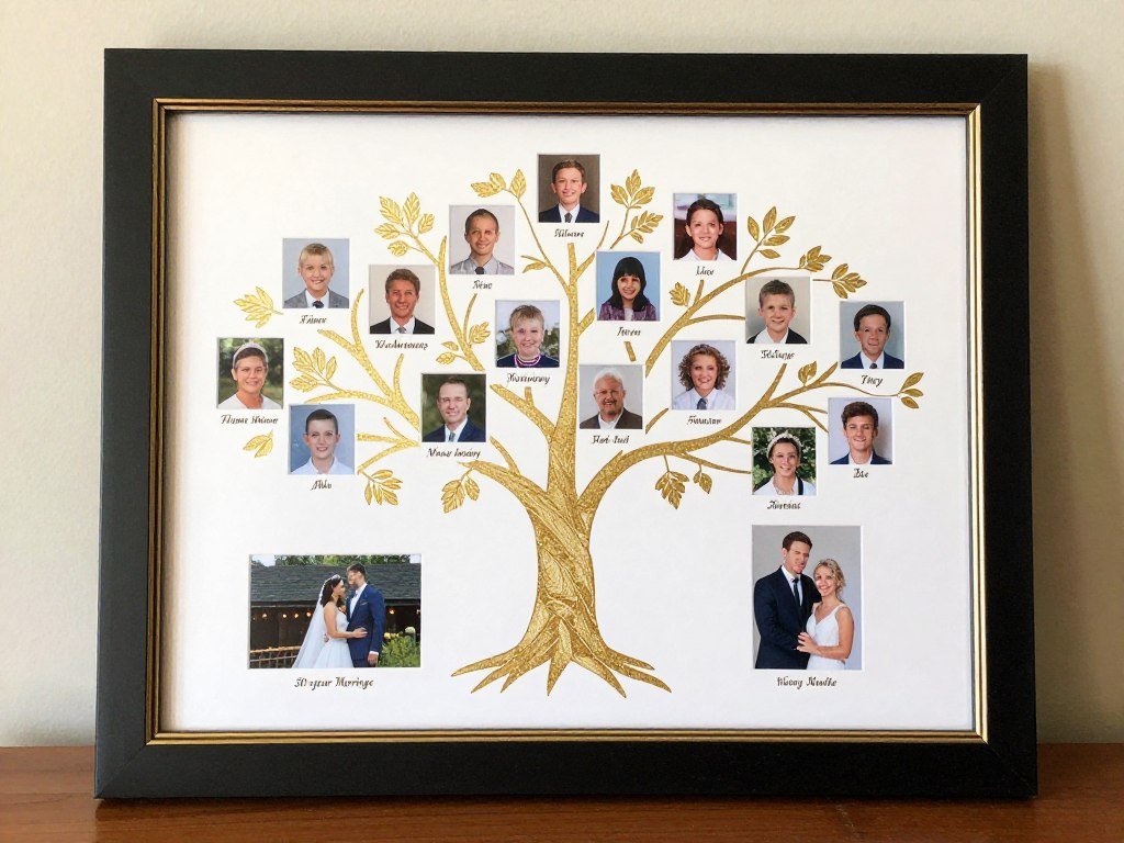 Beautiful family tree artwork showing multiple generations