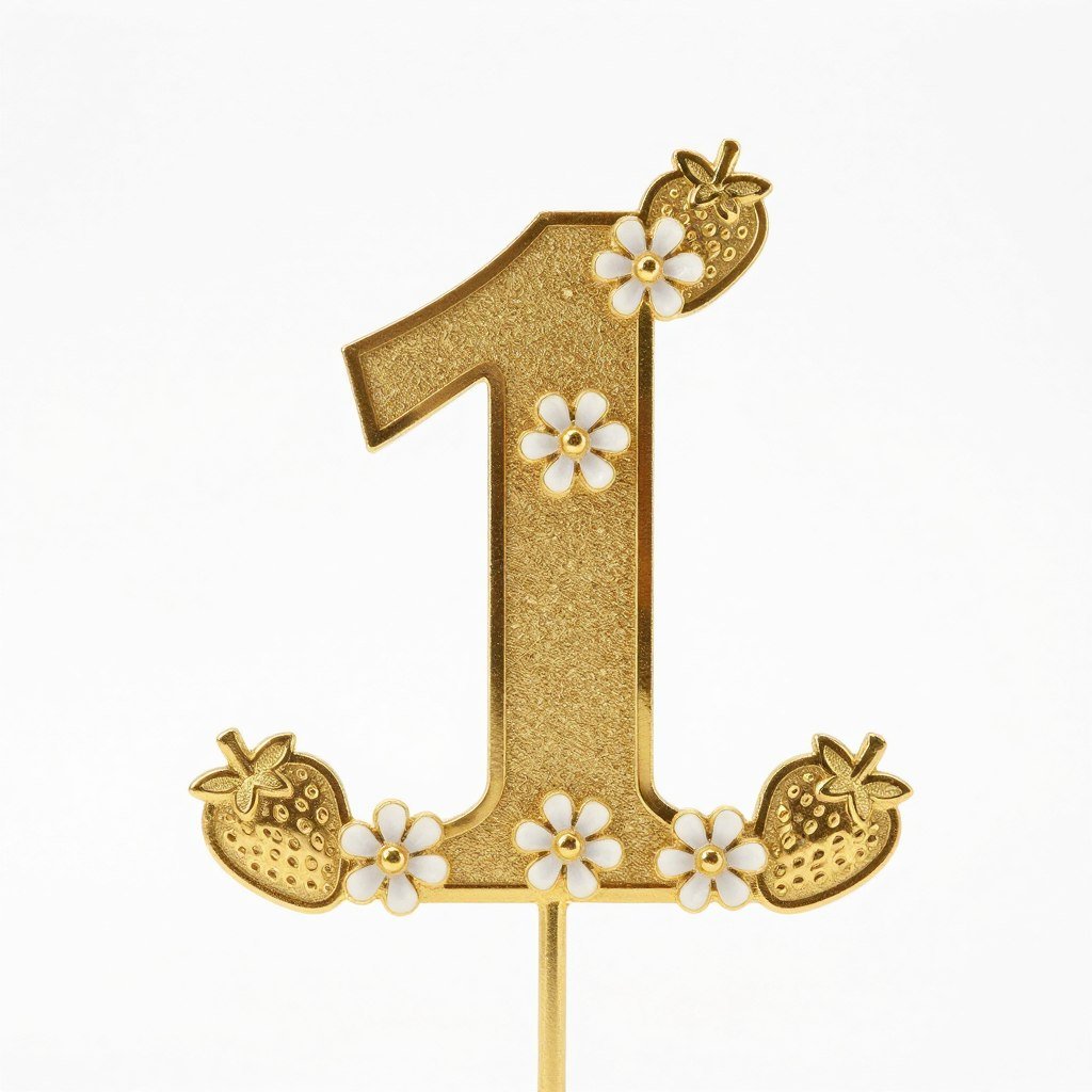 Berry themed cake topper with number one